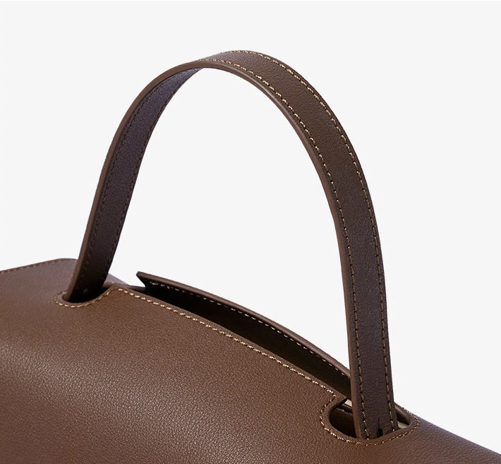 PU Leather Women′s Bag Color-Block Handbag
