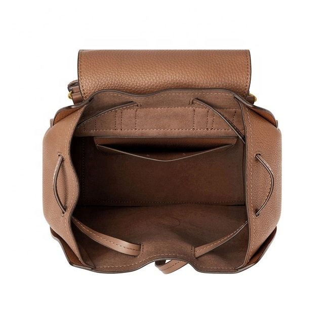 Large Capacity Elegant Shoulder Bag Waterproof Casual Drawstring PU Leather Backpack for Women