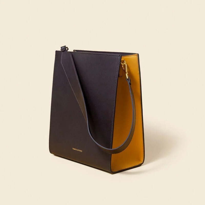 Fashion Crossbody Bag Contrast Color Shoulder Cowhide Tote Bag Large Volume Design Genuine Leather Bags