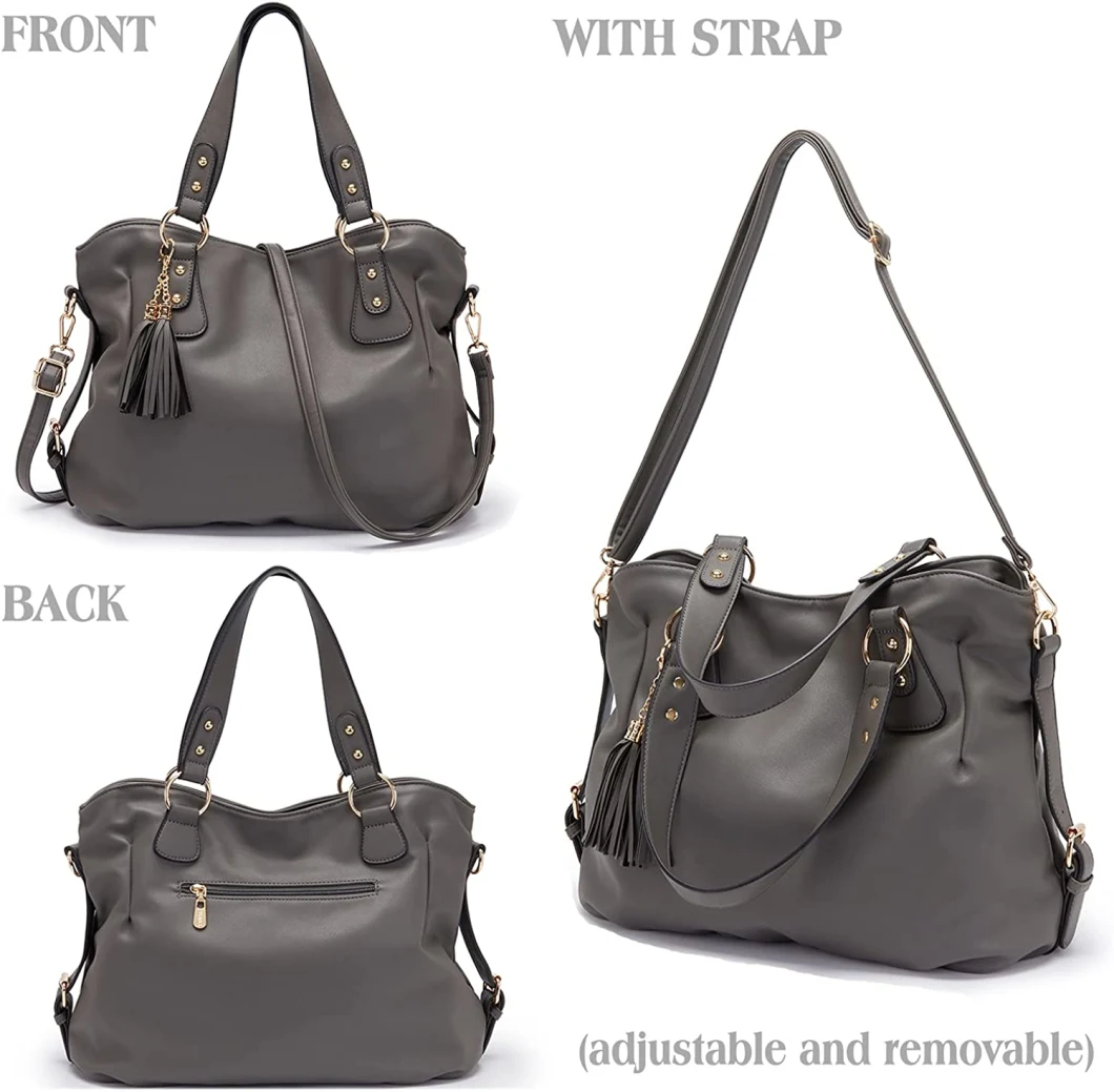 Soperwillton Handbags for Women Large Bucket Shoulder Bag Faux Leather Hobo Bag Ladies Crossbody Bag 3PCS Purse Set