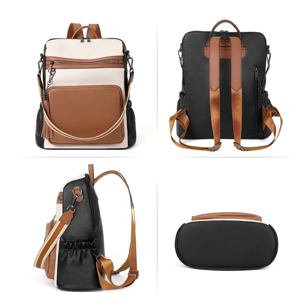 Wholesale Vintage Cute Travel Lady PU Leather Backpack Fashion Backpack Designer Backpack Reusable Backpack