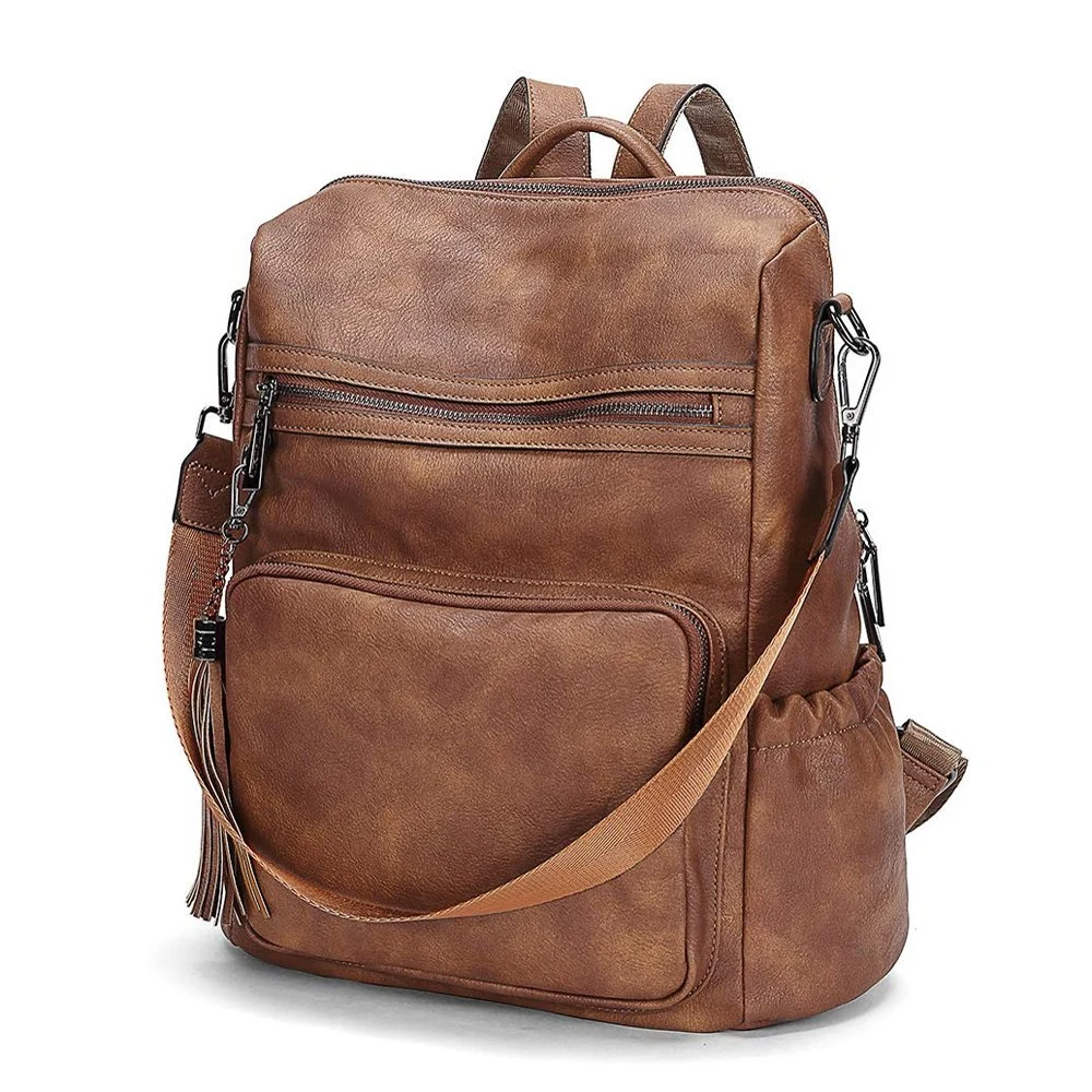 Wholesale Colorful PU Leather Laptop Bag Large Durable Backpack for Men & Women