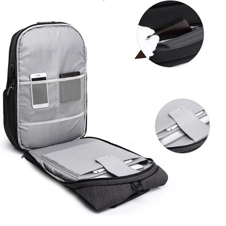 Men′s Backpack Oxford Cloth Laptop Bag Anti-Theft USB Earplug Backpack
