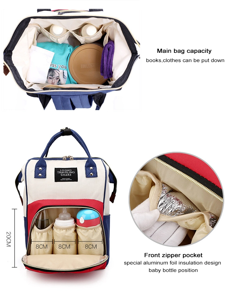 Xiamen Manufacturer Mommy Private Label Stylish Fashion Nappy Mummy Baby Bag Multifunctional Wholesale Diaper Bags for Mother