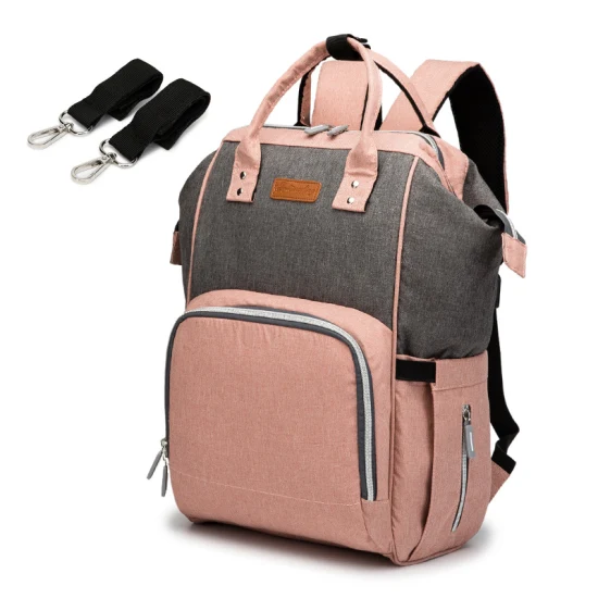 Borsa per zaino per pannolini per bambini, impermeabile, di grande capacità, per il tempo libero, per il tempo libero, con USB (CY5938)