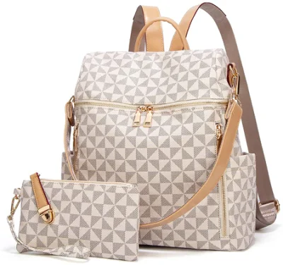 Design di borsa in pelle PU alla moda, borsa a tracolla convertibile, zaino da viaggio, borsetta e borsetta, zaino da donna