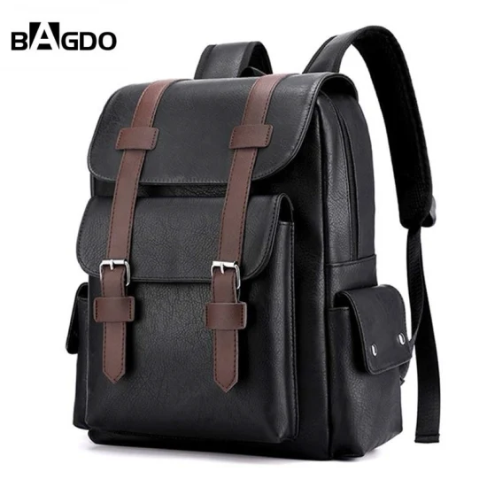 Borsa da scuola per laptop con logo personalizzato da uomo Borsa da lavoro Zaino da uomo multifunzionale in vera pelle